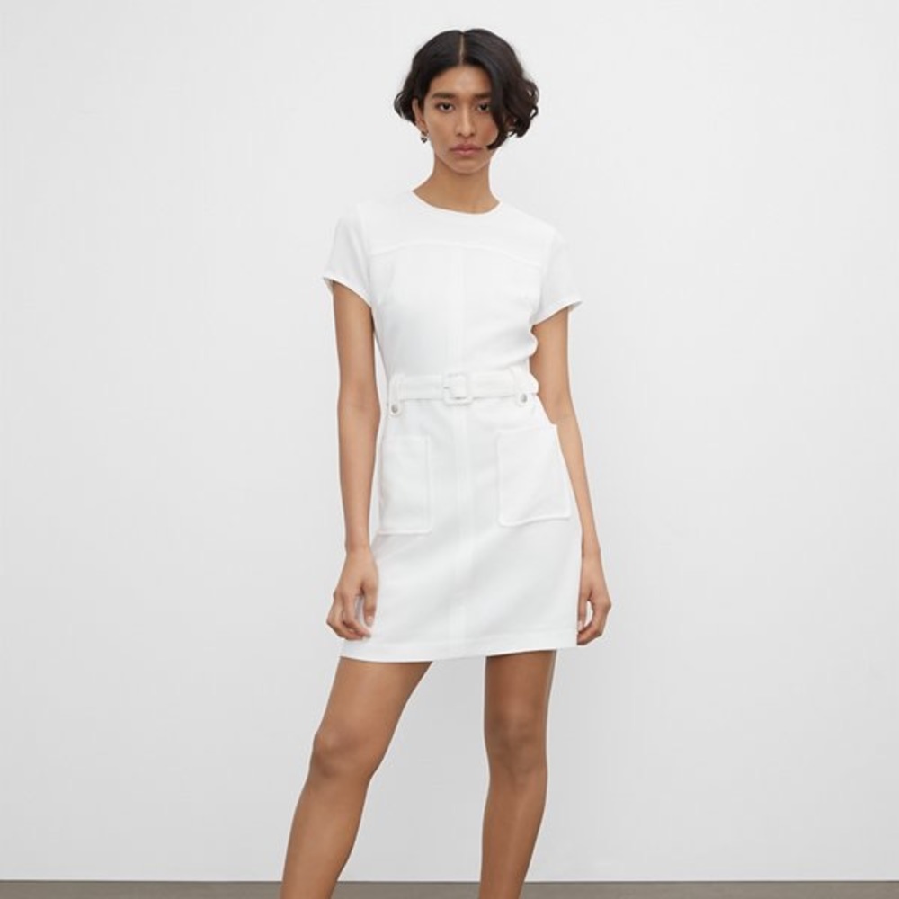Club Monaco White Mini Dress with Belt